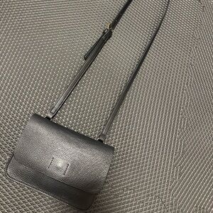 Elegant Black faux Leather Crossbody Bag